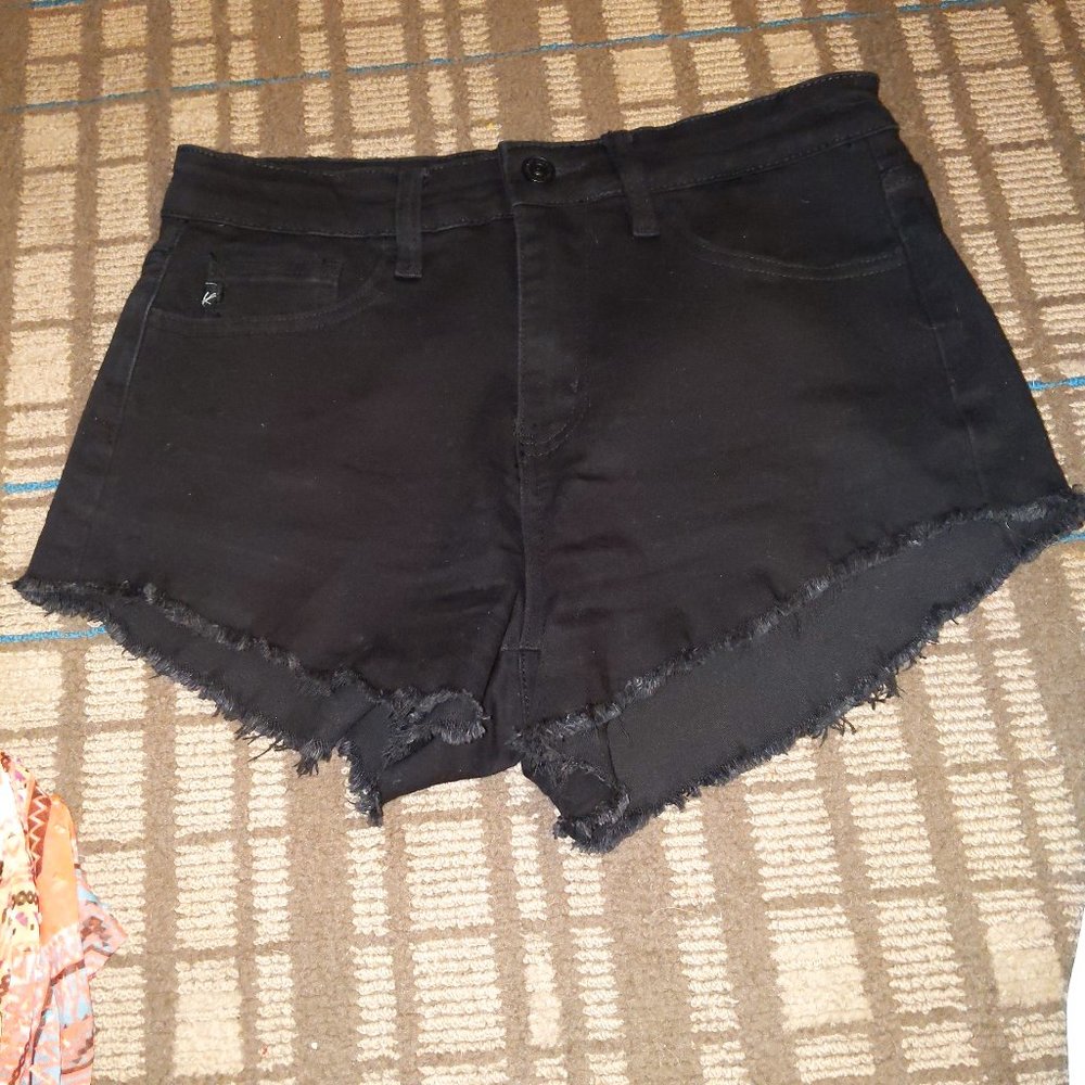 Black jean cutoff shorts